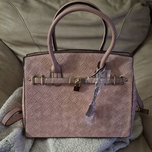 Blush Pink Brand New Top-Handle with Gold  Cross Body Strap Wallet New Its a Set